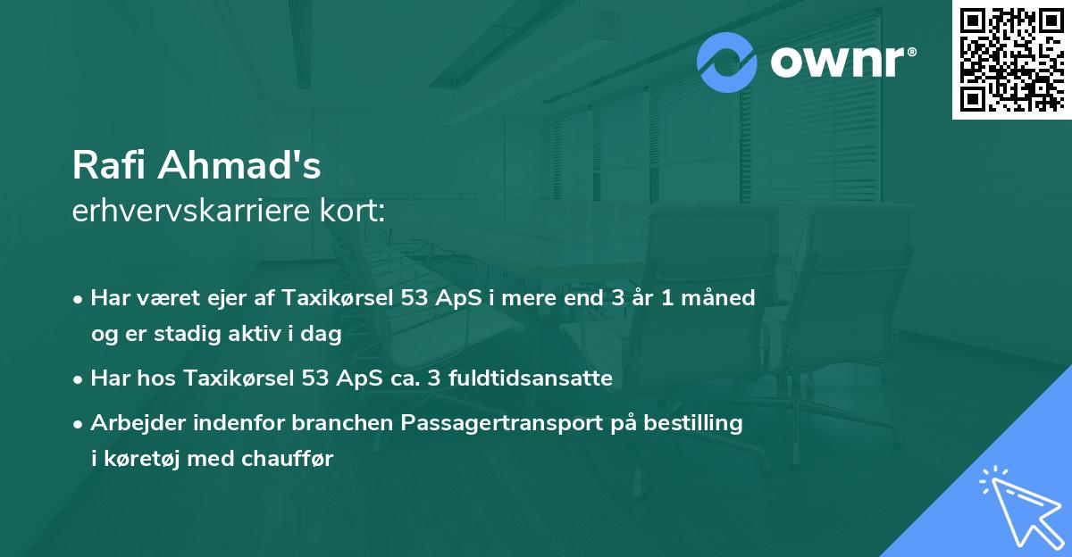 Rafi Ahmad's erhvervskarriere kort