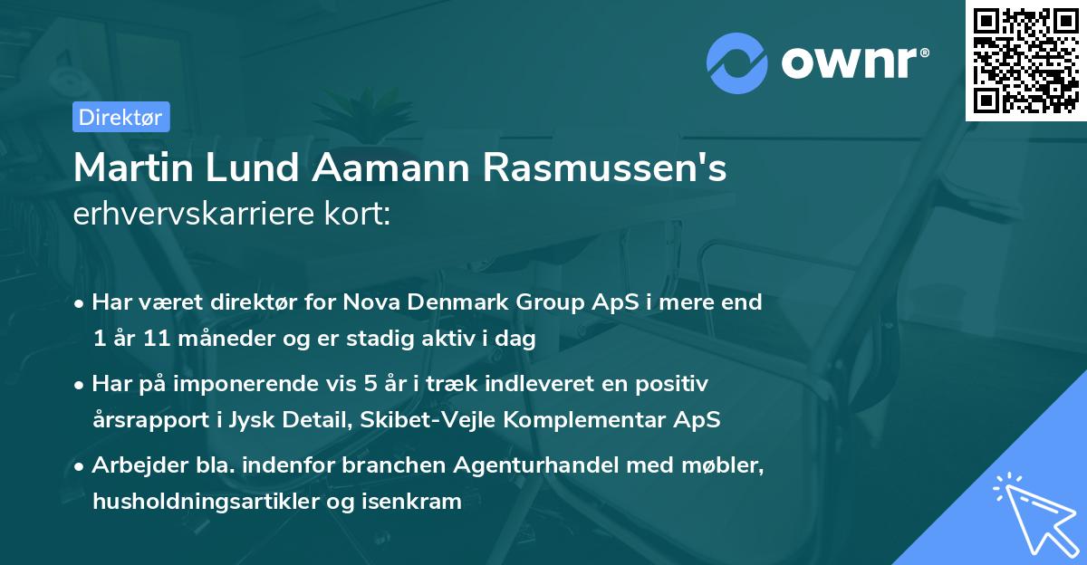 Martin Lund Aamann Rasmussen's erhvervskarriere kort