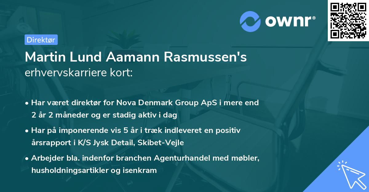 Martin Lund Aamann Rasmussen's erhvervskarriere kort