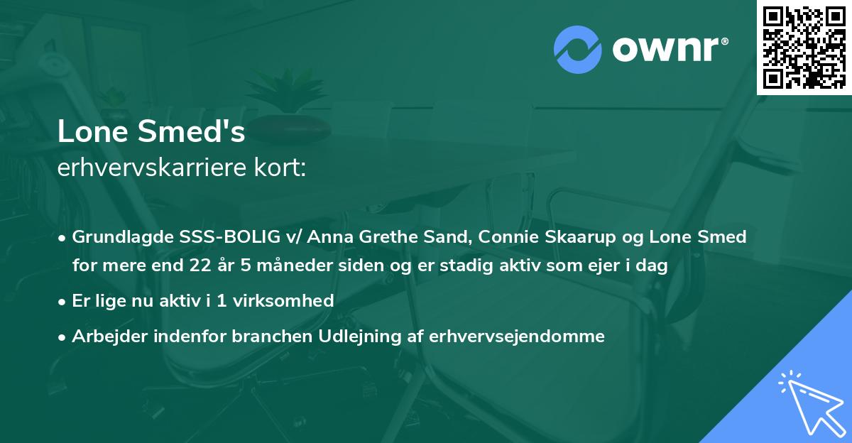 Lone Smed's erhvervskarriere kort