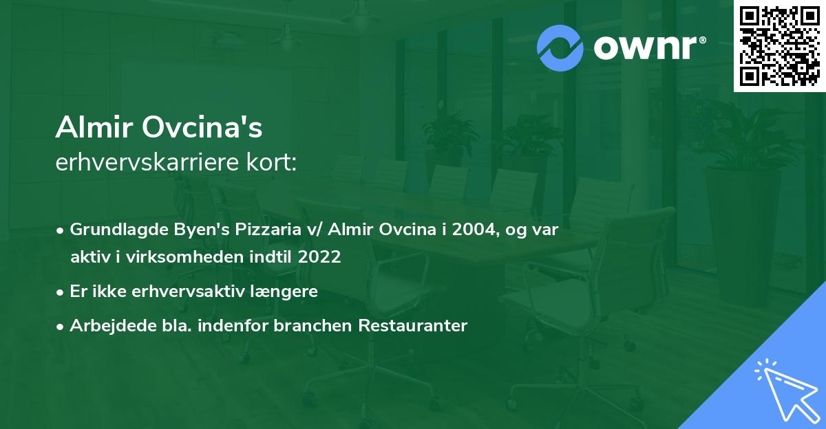 Almir Ovcina's erhvervskarriere kort