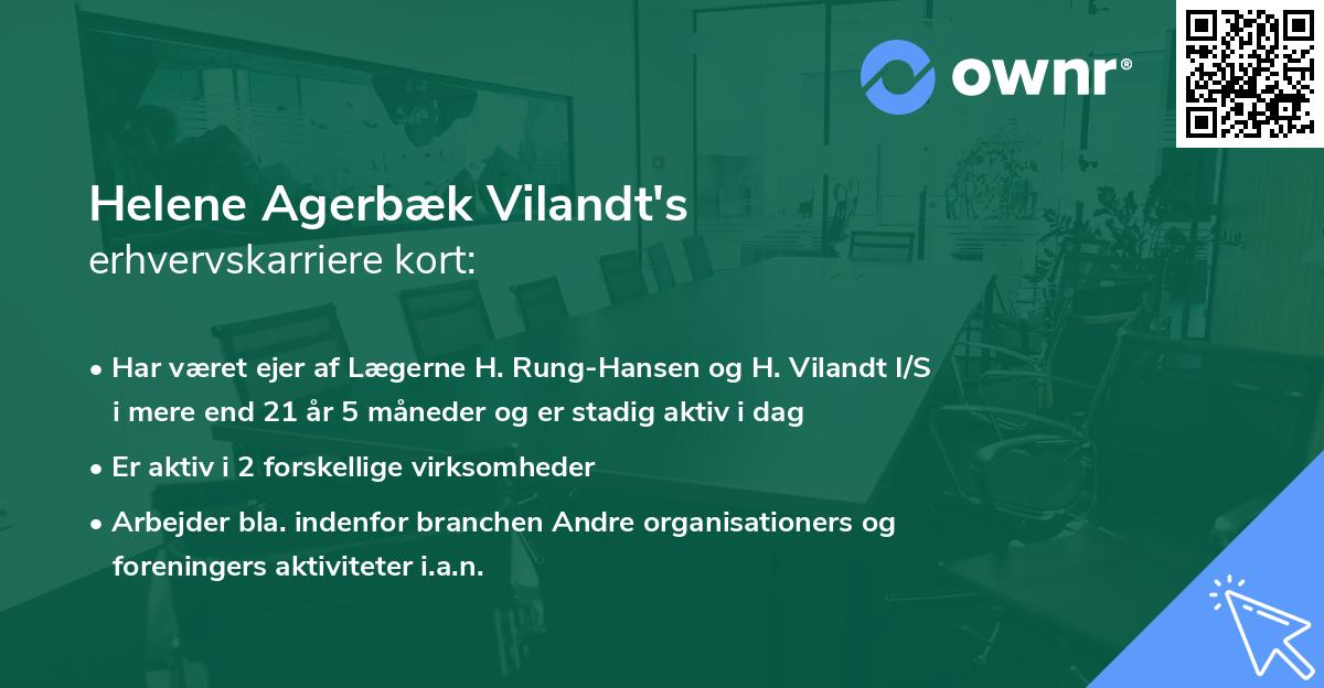 Helene Agerbæk Vilandt's erhvervskarriere kort