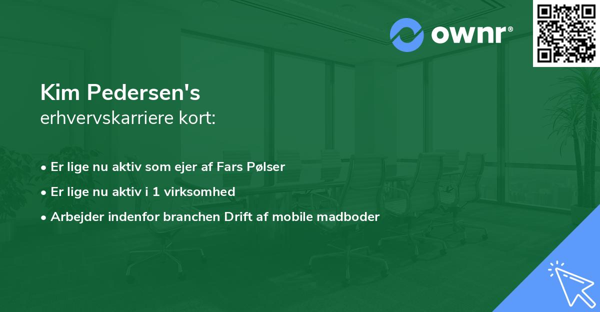 Kim Pedersen's erhvervskarriere kort