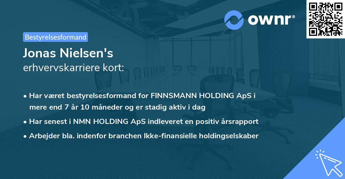 Jonas Nielsen's erhvervskarriere kort