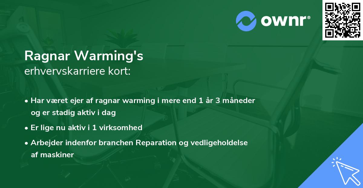 Ragnar Warming's erhvervskarriere kort