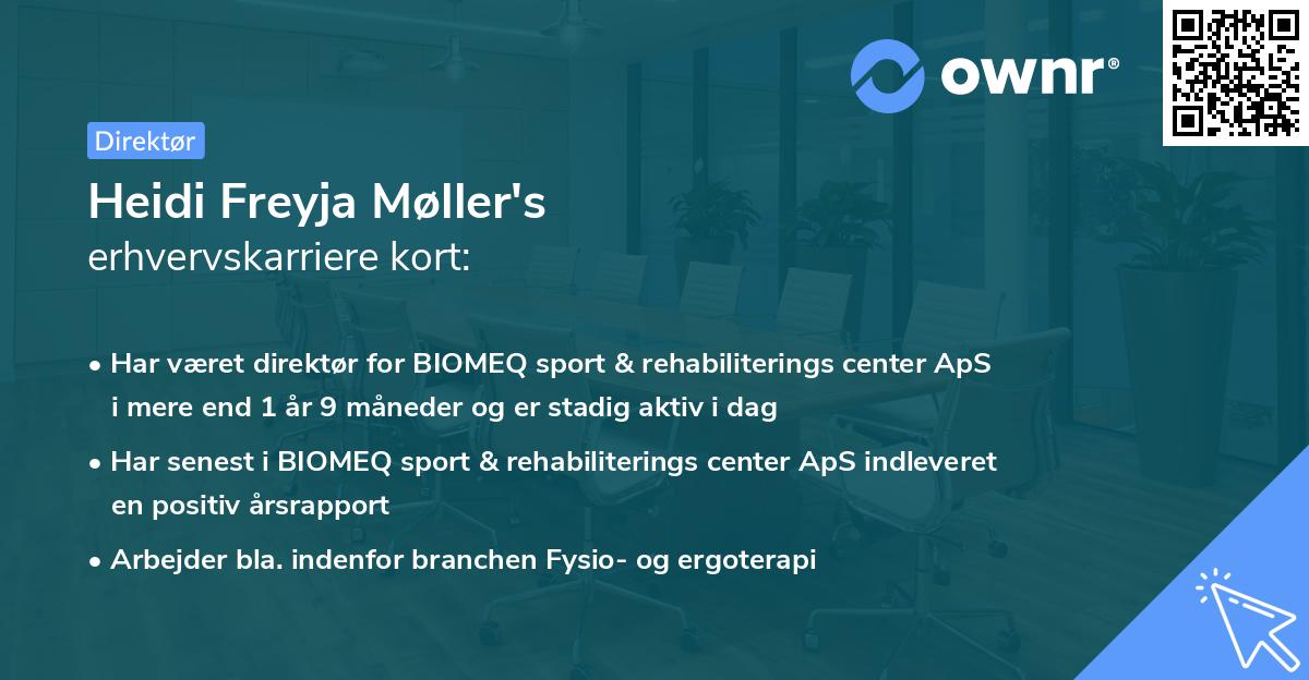 Heidi Freyja Møller's erhvervskarriere kort