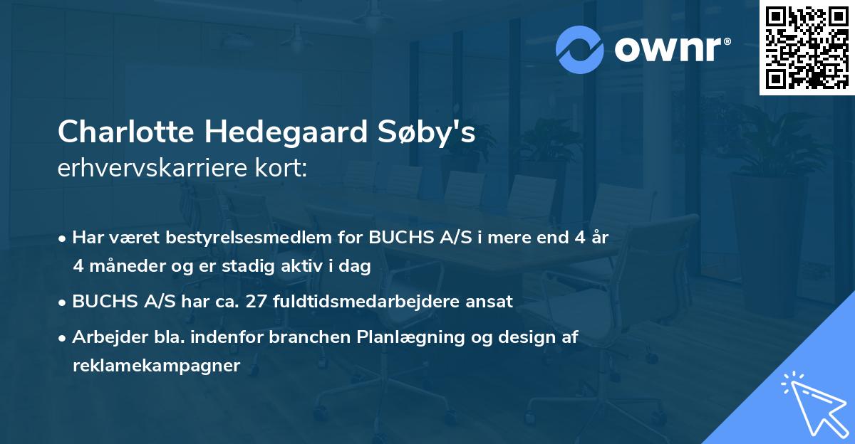 Charlotte Hedegaard Søby's erhvervskarriere kort