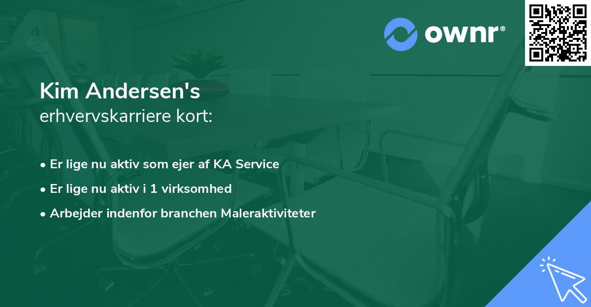 Kim Andersen's erhvervskarriere kort