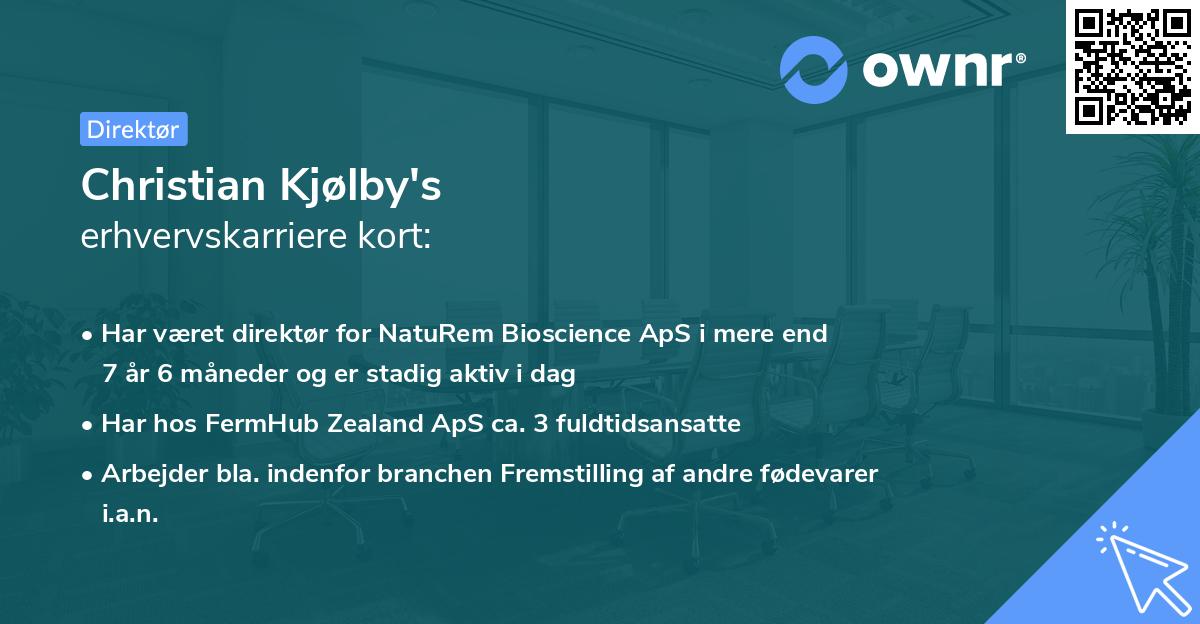 Christian Kjølby's erhvervskarriere kort