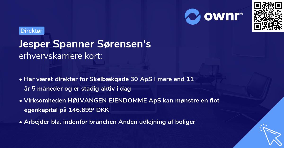 Jesper Spanner Sørensen's erhvervskarriere kort