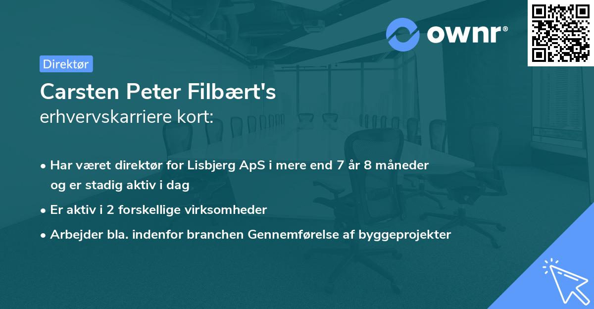 Carsten Peter Filbært's erhvervskarriere kort