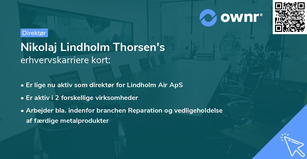 Nikolaj Lindholm Thorsen's erhvervskarriere kort