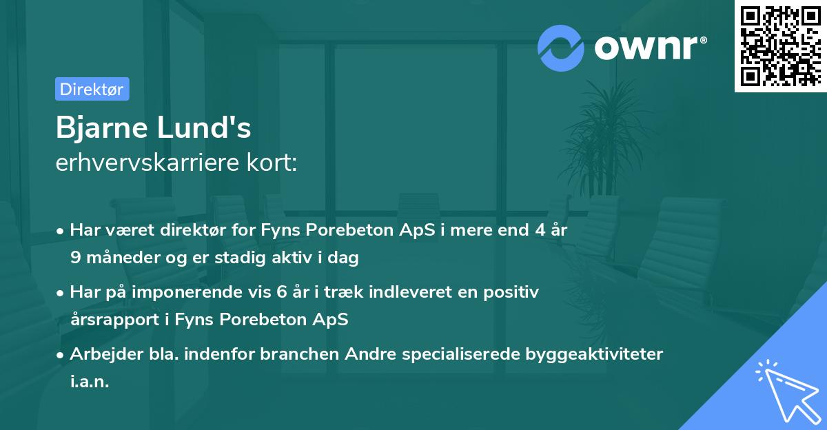 Bjarne Lund's erhvervskarriere kort