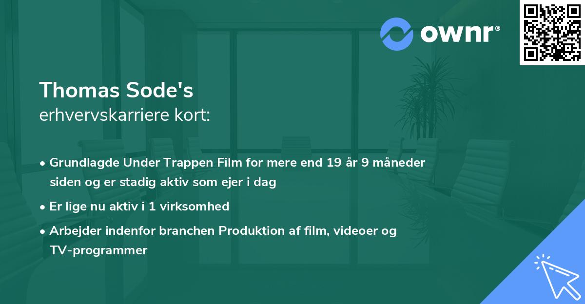 Thomas Sode's erhvervskarriere kort