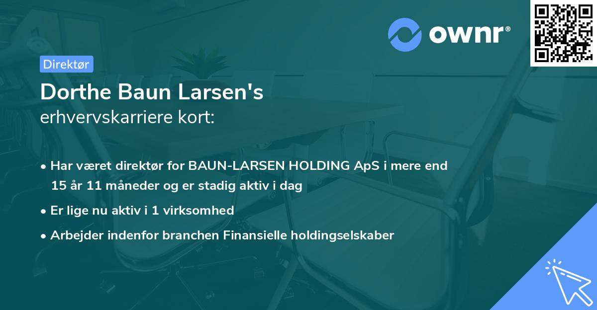 Dorthe Baun Larsen's erhvervskarriere kort