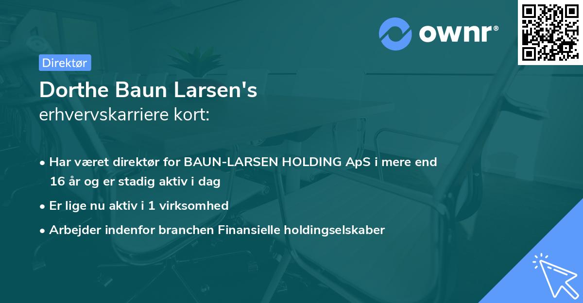 Dorthe Baun Larsen's erhvervskarriere kort