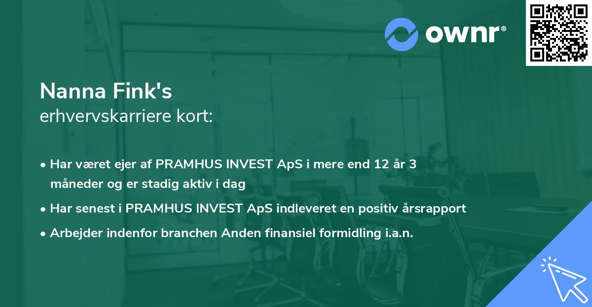 Nanna Fink's erhvervskarriere kort