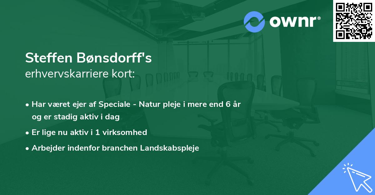 Steffen Bønsdorff's erhvervskarriere kort