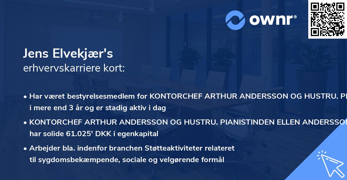 Jens Elvekjær's erhvervskarriere kort