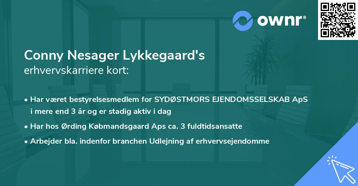 Conny Nesager Lykkegaard's erhvervskarriere kort