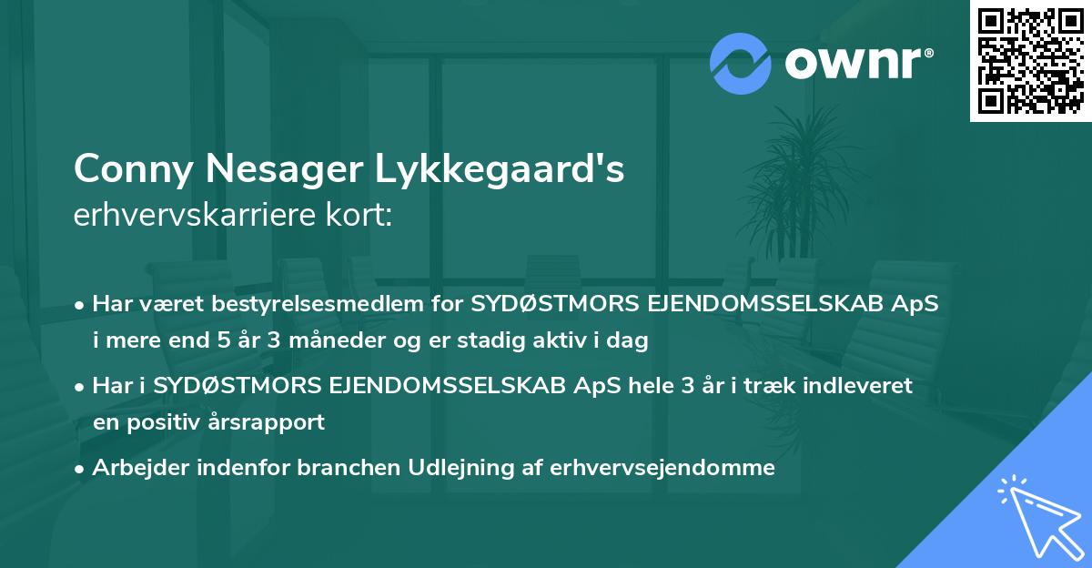 Conny Nesager Lykkegaard's erhvervskarriere kort