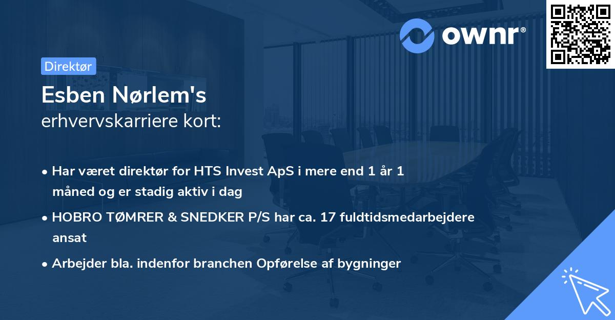 Esben Nørlem's erhvervskarriere kort