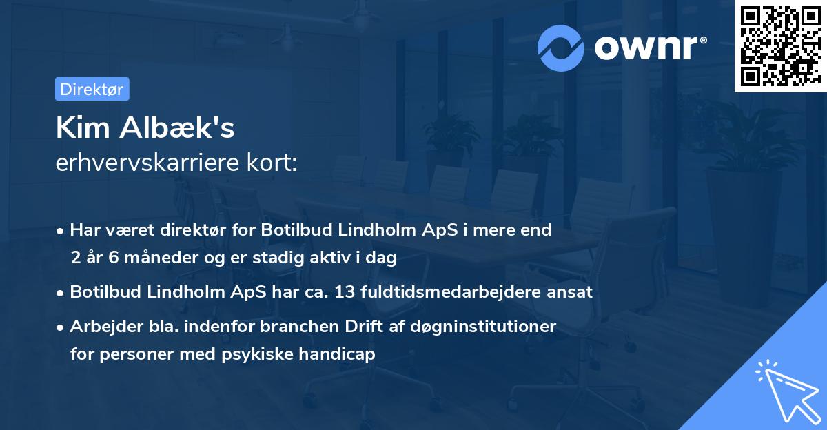 Kim Albæk's erhvervskarriere kort