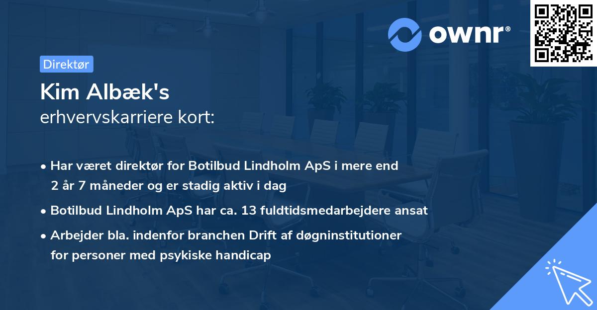 Kim Albæk's erhvervskarriere kort