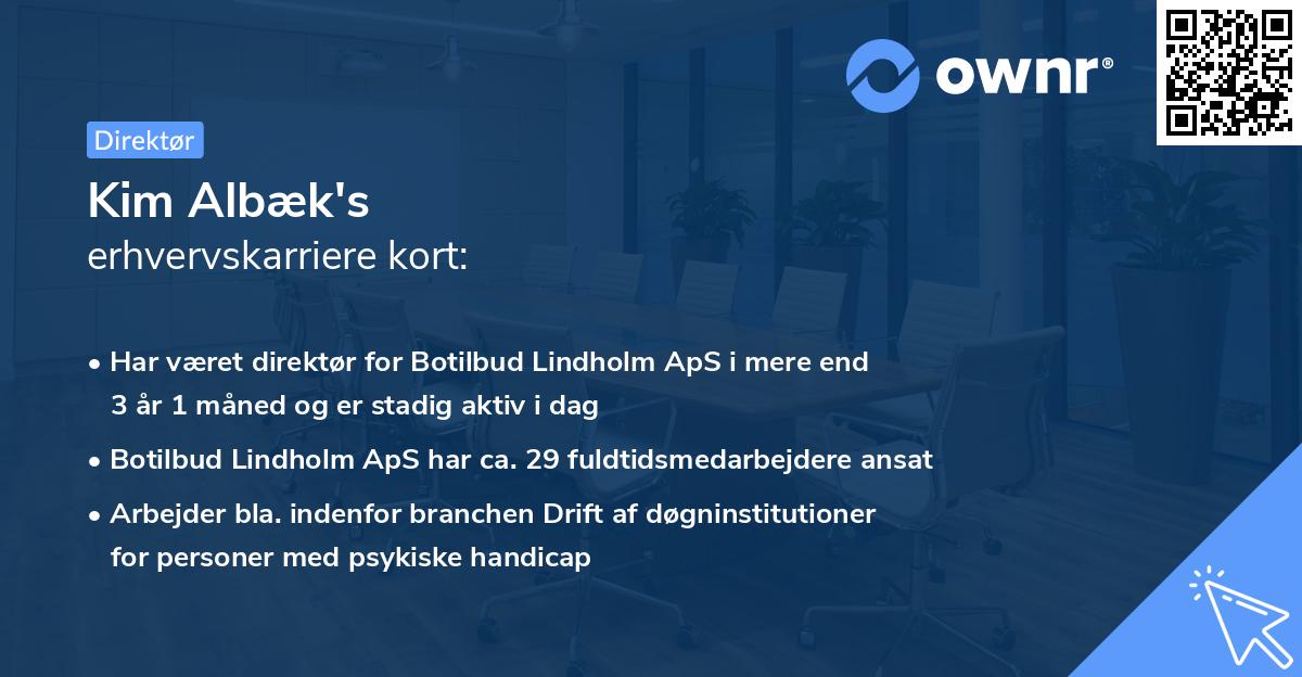 Kim Albæk's erhvervskarriere kort