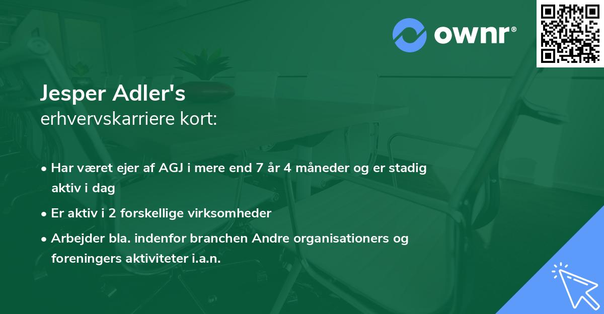 Jesper Adler's erhvervskarriere kort