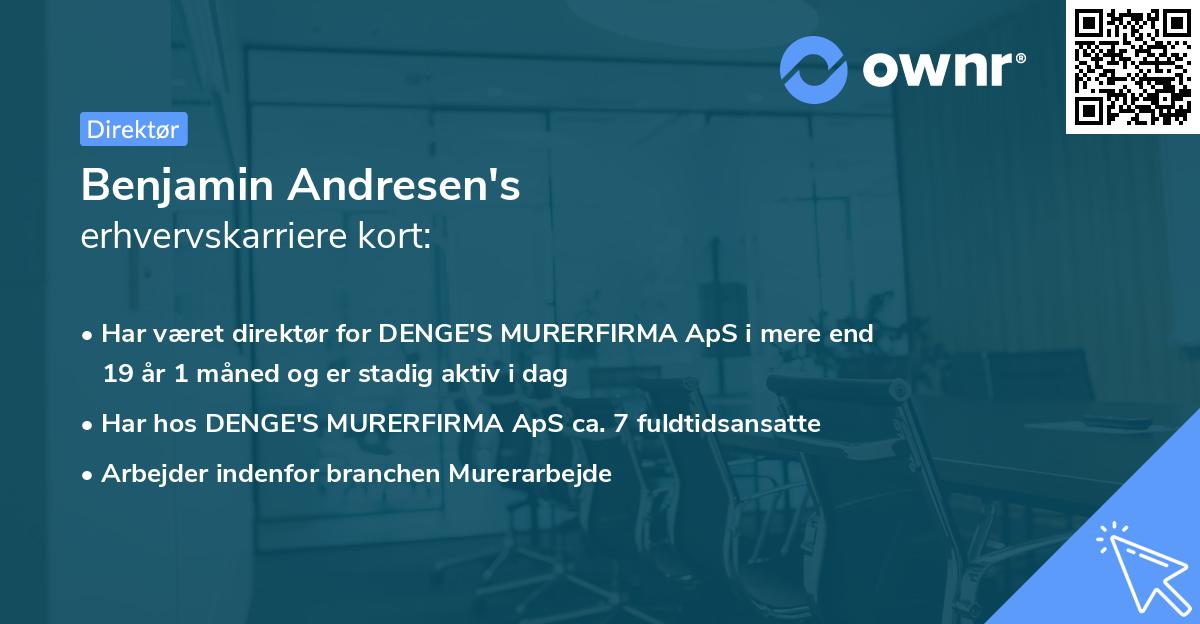 Benjamin Andresen's erhvervskarriere kort