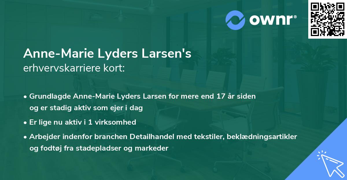 Anne-Marie Lyders Larsen's erhvervskarriere kort