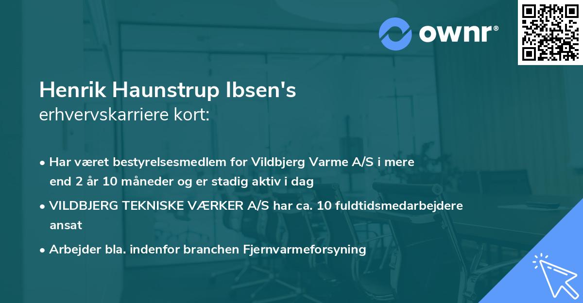 Henrik Haunstrup Ibsen's erhvervskarriere kort