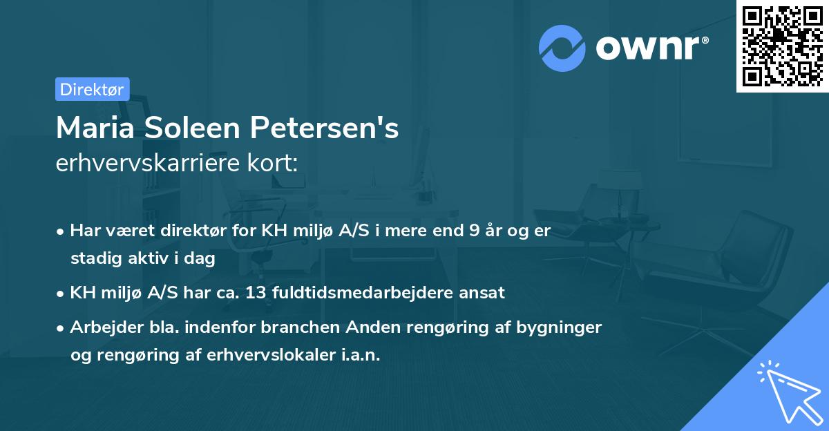 Maria Soleen Petersen's erhvervskarriere kort