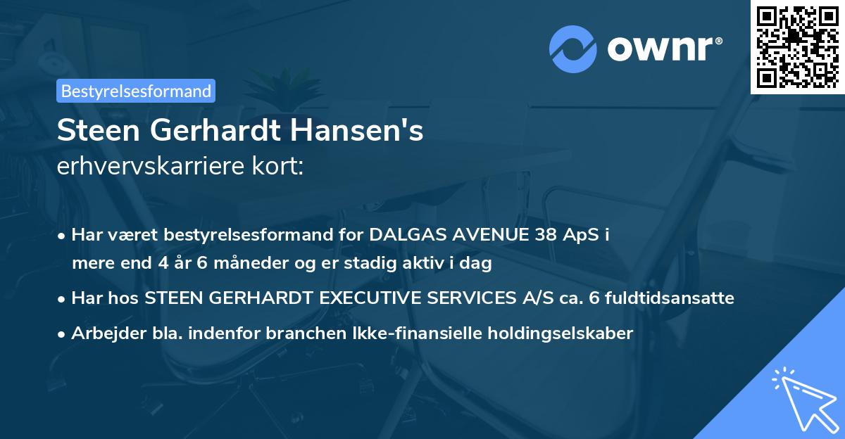 Steen Gerhardt Hansen's erhvervskarriere kort