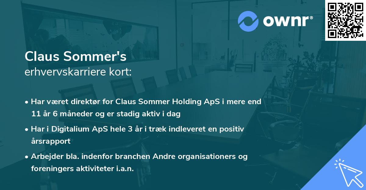 Claus Sommer's erhvervskarriere kort