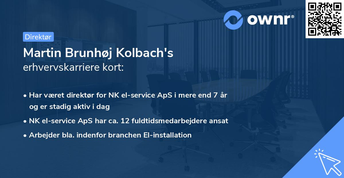 Martin Brunhøj Kolbach's erhvervskarriere kort
