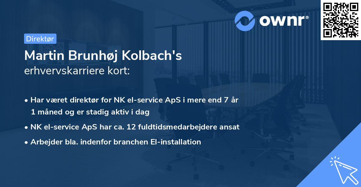 Martin Brunhøj Kolbach's erhvervskarriere kort