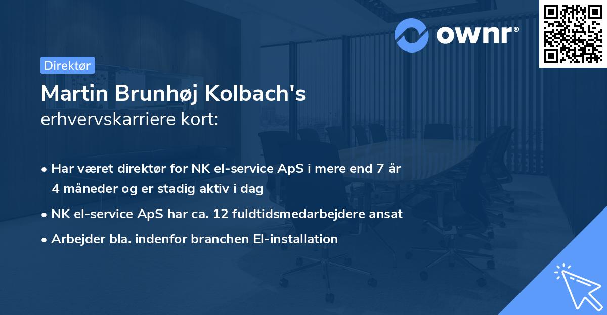 Martin Brunhøj Kolbach's erhvervskarriere kort