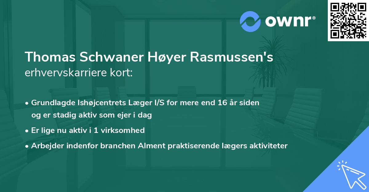 Thomas Schwaner Høyer Rasmussen's erhvervskarriere kort