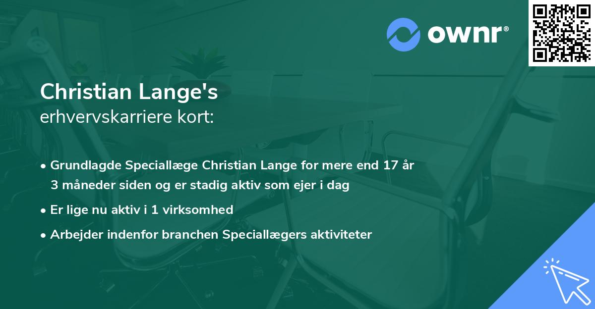 Christian Lange's erhvervskarriere kort