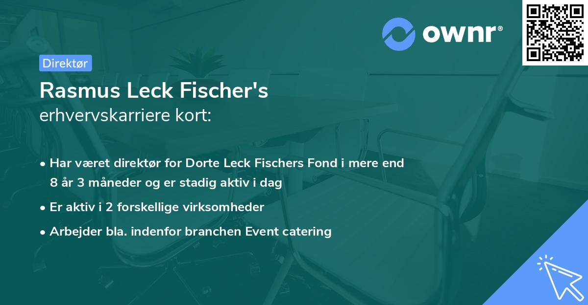 Rasmus Leck Fischer's erhvervskarriere kort