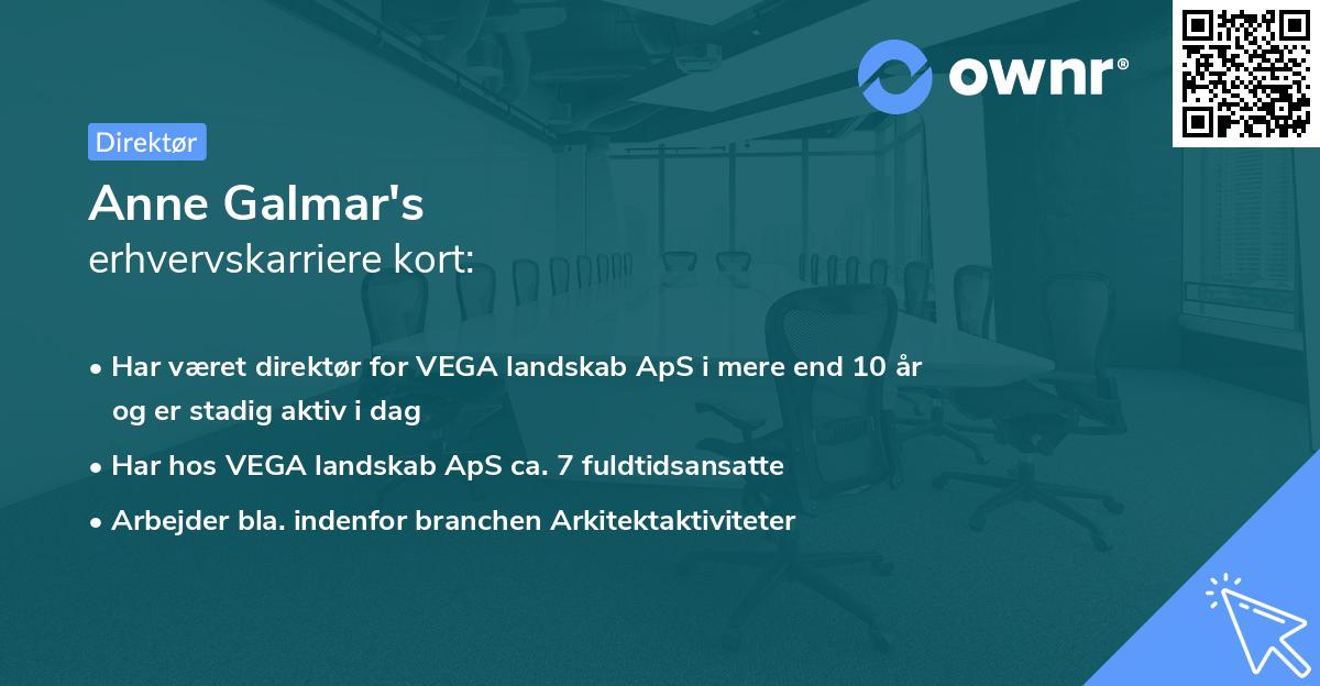 Anne Galmar's erhvervskarriere kort