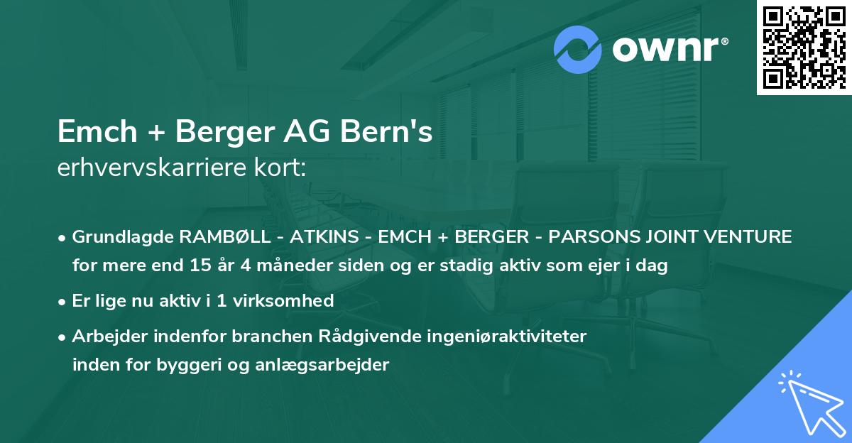 Emch + Berger AG Bern's erhvervskarriere kort