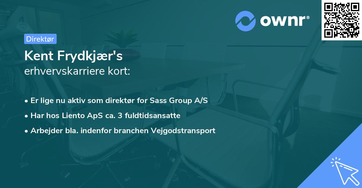 Kent Frydkjær's erhvervskarriere kort