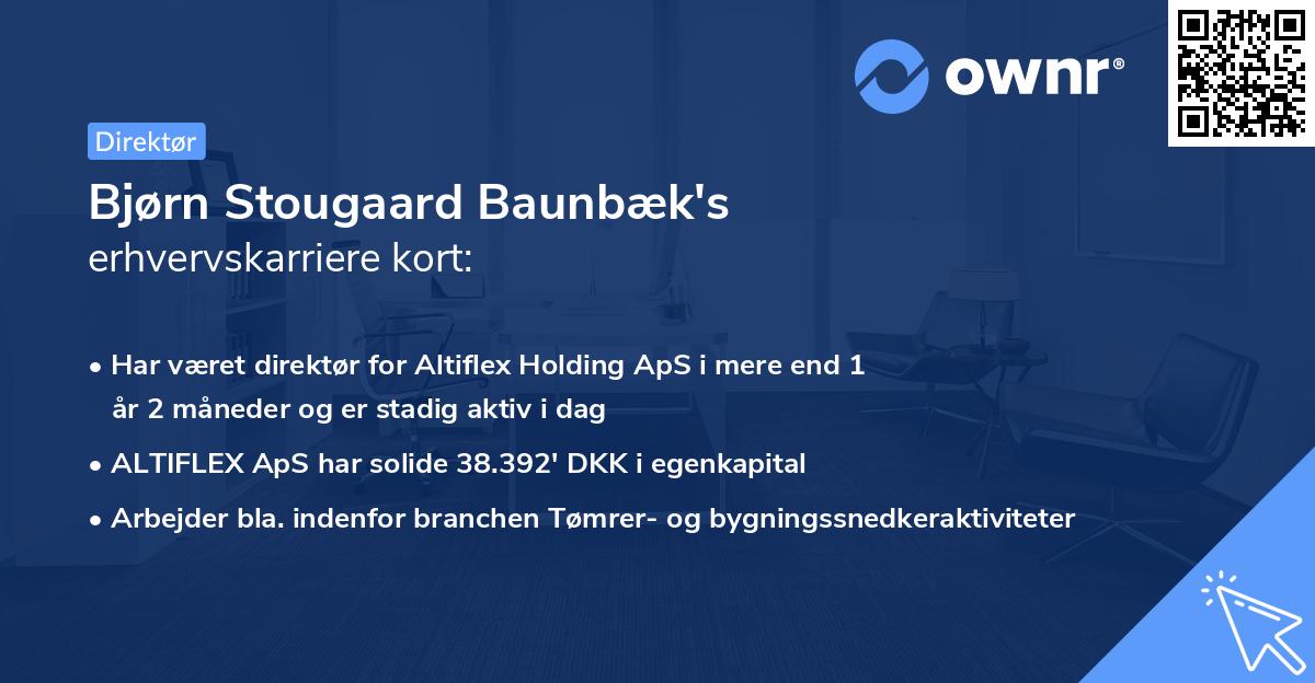 Bjørn Stougaard Baunbæk's erhvervskarriere kort