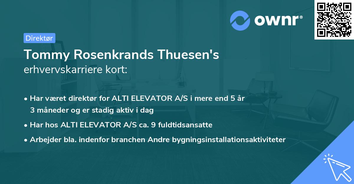 Tommy Rosenkrands Thuesen's erhvervskarriere kort