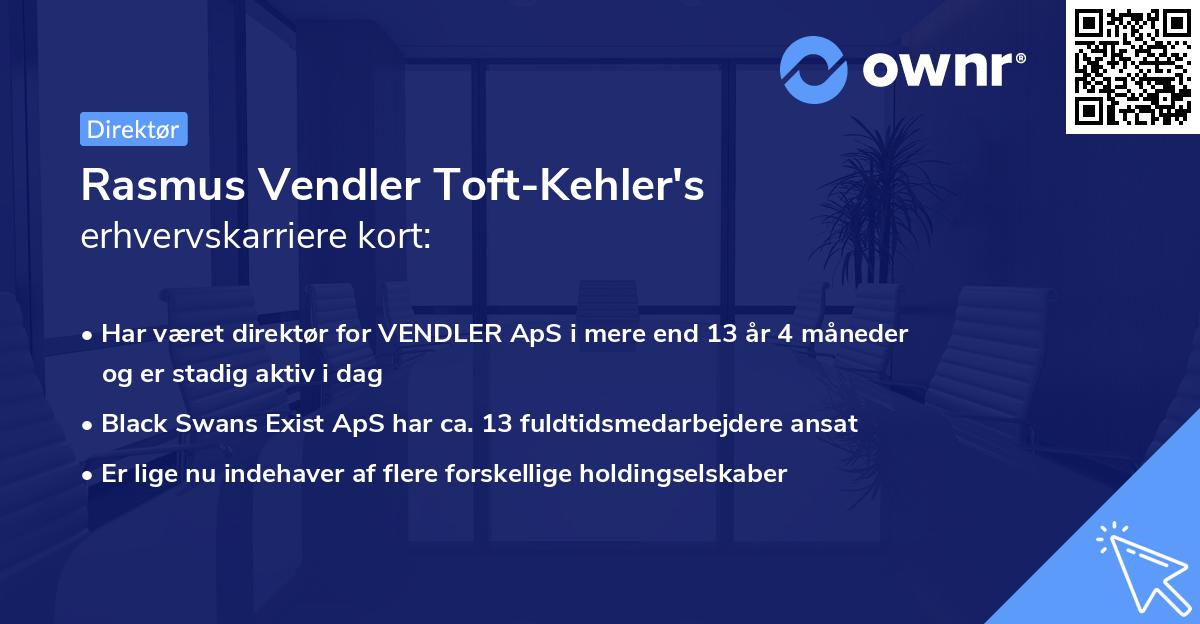 Rasmus Vendler Toft-Kehler's erhvervskarriere kort