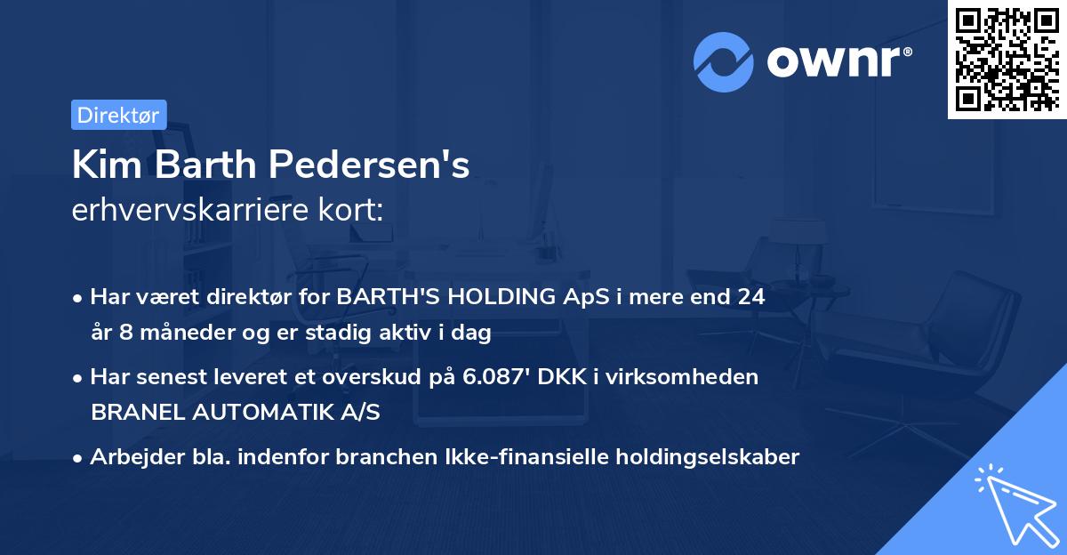 Kim Barth Pedersen's erhvervskarriere kort