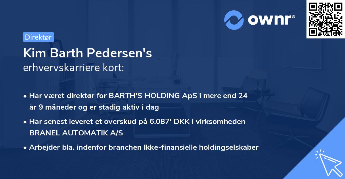 Kim Barth Pedersen's erhvervskarriere kort